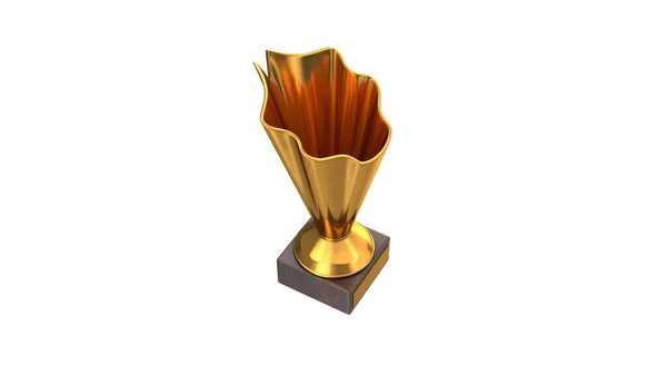 3D renderizado de Gold Trophy Cup aislado en blanco — Foto de Stock