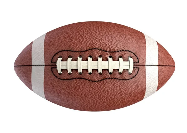 3D-Darstellung des American Football Ball isoliert auf Weiß. lizenzfreie Stockfotos