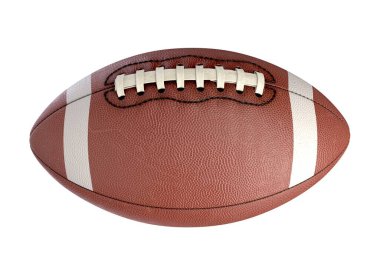 Amerikan Futbol Topunun 3 boyutlu çizimi beyaza izole edildi.