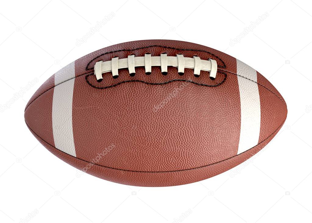 3D illustration of American Football Ball isolated on white.