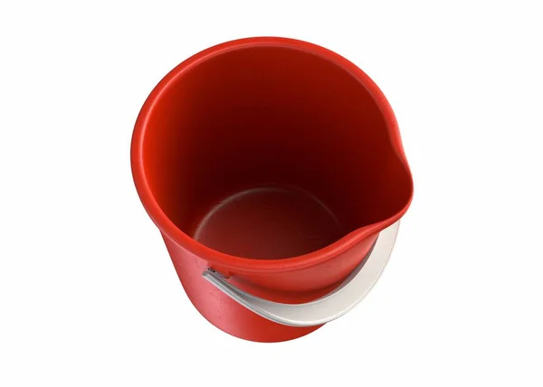 Renderização 3D do balde de brinquedo vermelho isolado no branco — Fotografia de Stock