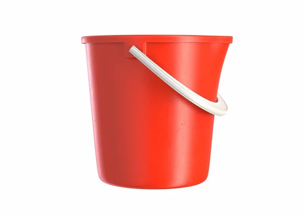 3D-Rendering von rotem Toy Bucket isoliert auf weißem Hintergrund — Stockfoto