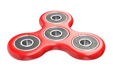 Kırmızı Fidget 'ın 3B canlandırması Spinner beyaz üzerine izole edildi
