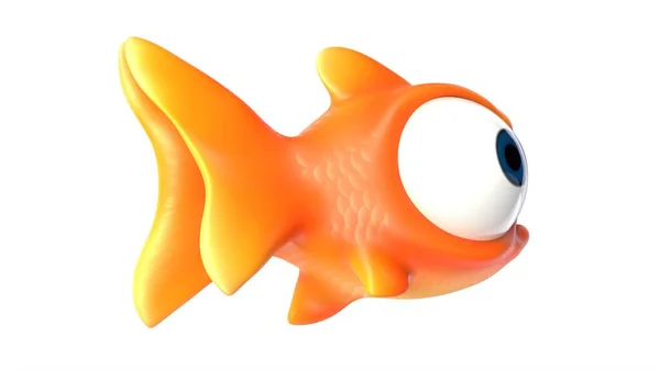 Renderização 3D de peixes de ouro com raiva bonito — Fotografia de Stock