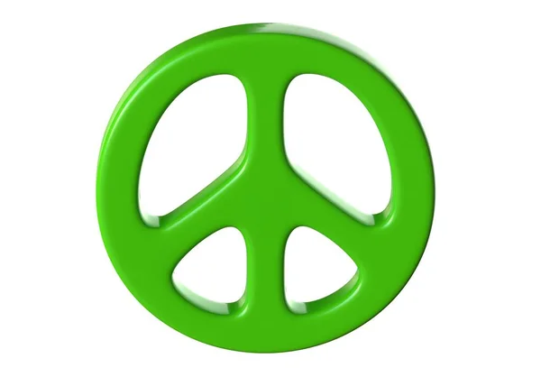 3D render of green Signo de paz sobre blanco aislado. —  Fotos de Stock