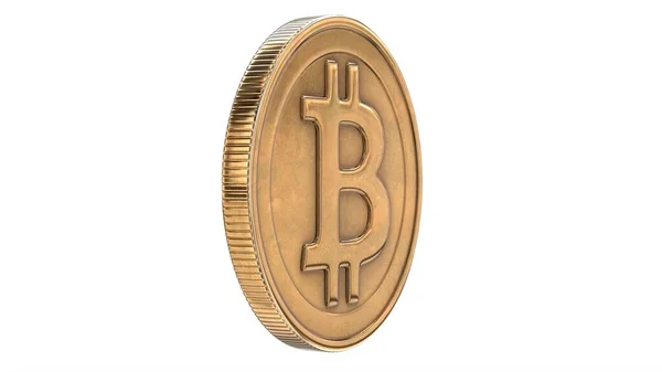 3D renderowane ilustracji Gold Bitcoin izolowane na białym — Zdjęcie stockowe
