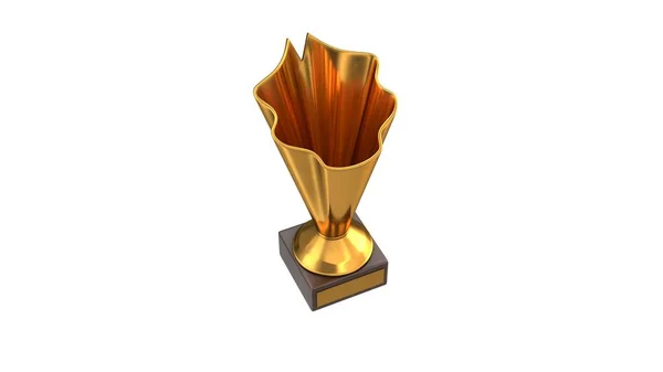3D renderizado de Gold Trophy Cup aislado en blanco — Foto de Stock
