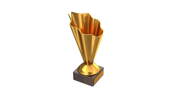 3D render arany trófea kupa elszigetelt fehér — Stock Fotó