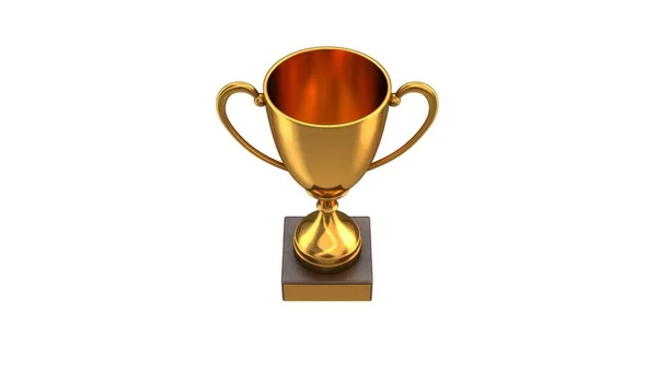 3D render of Gold Trophy Cup isolated on white — Stock Photo, Image