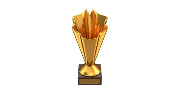 3D-weergave van Gold Trophy Cup geïsoleerd op wit — Stockfoto