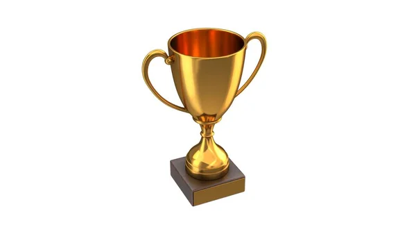 3D render of Gold Trophy Cup isolated on white — Stock Photo, Image