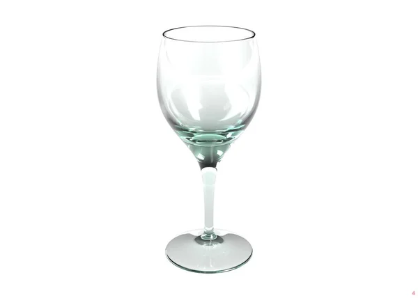 3D illustration of empty wine glass isolated on white — Stock Photo, Image