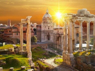 Roma Roma, Forum Romanum mahveder. Yağlıboya Resim Stili çizimde