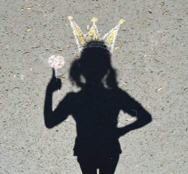Shadow of princess in crown  clipart