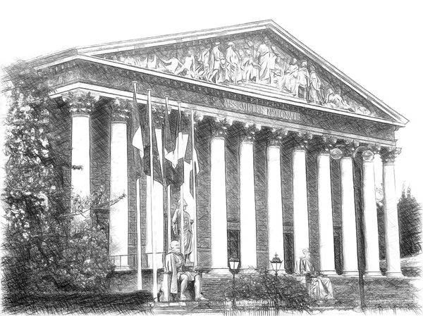 Eglise de la Madeleine. Paris. Frankrike. Digital illustration i draw — Stockfoto