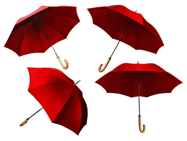 Set of red umbrellas. Digital illustration in draw, sketch style — Stock Photo, Image