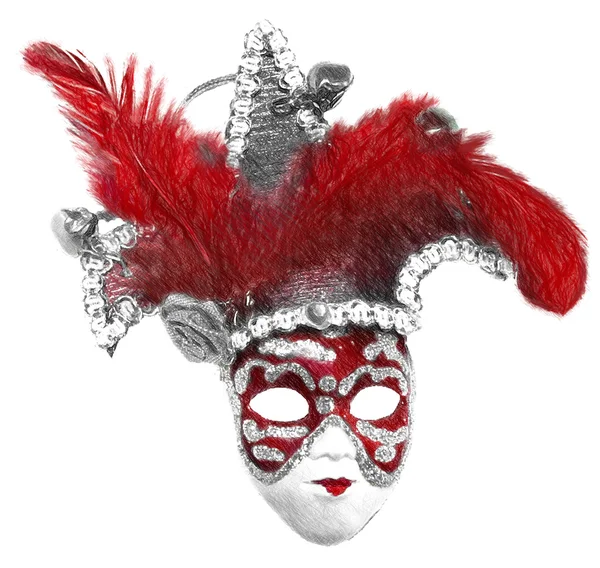 Βενετία Καρναβάλι μάσκα απεικόνιση σε κλήρωση, στυλ σκίτσο. — Φωτογραφία Αρχείου