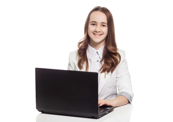 Bildung, Schule, Technik und Internetkonzept - kleiner Hengst — Stockfoto