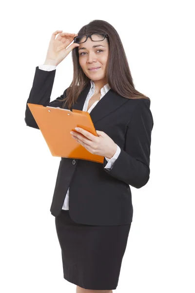 Empresaria leyendo algunos documentos — Foto de Stock