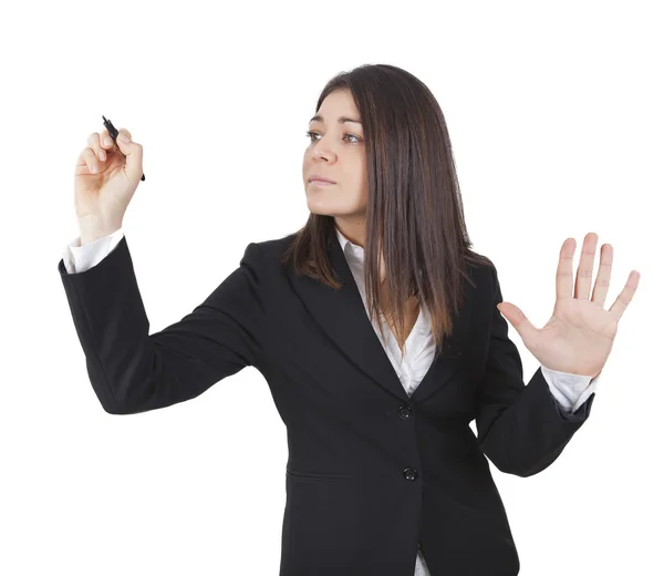 Young businesswoman writing — Stock Photo, Image