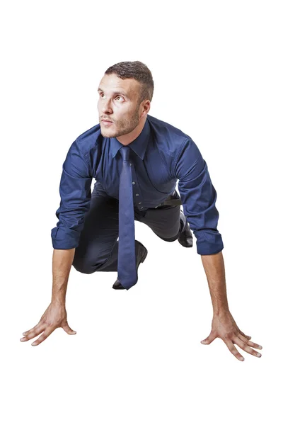 Geschäftsmann in Startposition — Stockfoto