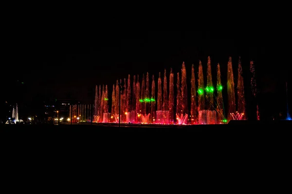 Gry Wodne Magic Water Circuit Największy Świecie Kompleks Fontann Park — Zdjęcie stockowe