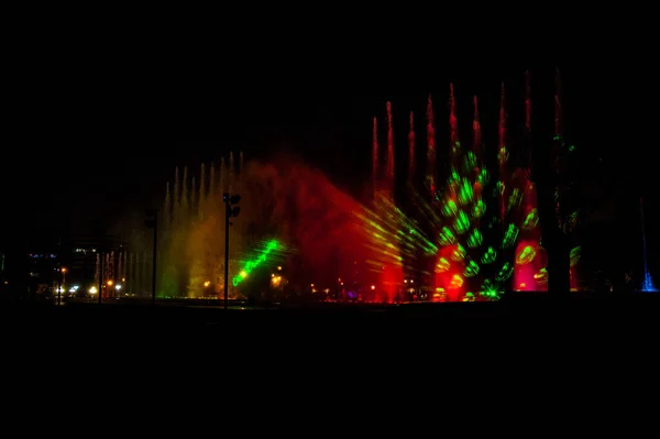 Water Licht Spelletjes Het Magic Water Circuit Werelds Grootste Fontein — Stockfoto