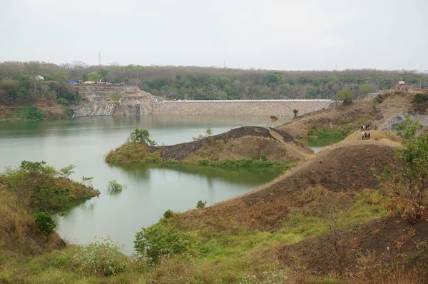 Reservoir Een Kunstmatig Meer Dat Wordt Gebruikt Als Rivierdam Die — Stockfoto