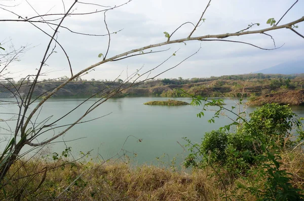 Reservoir Een Kunstmatig Meer Dat Wordt Gebruikt Als Rivierdam Die — Stockfoto