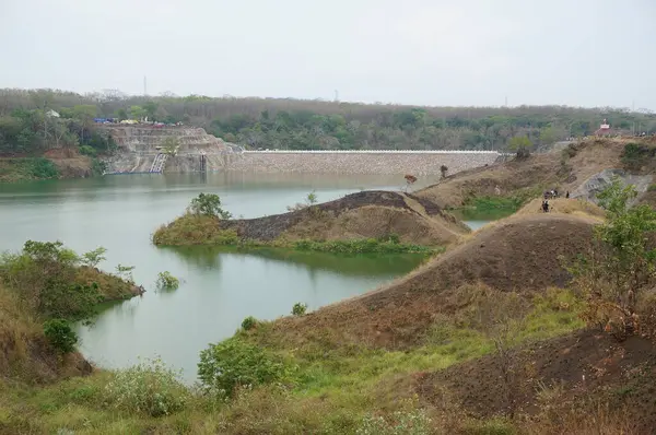 Reservoir Een Kunstmatig Meer Dat Wordt Gebruikt Als Rivierdam Die — Stockfoto