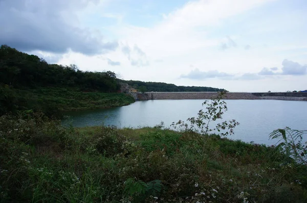 Reservoir Een Kunstmatig Meer Dat Wordt Gebruikt Als Rivierdam Die — Stockfoto