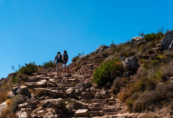Lions Head Dağı 'na tırmanan yürüyüşçüler ya da turistler