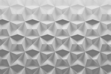 Beyaz desenli yüzey ve rastgele fayanslar. 3d illüstrasyon.