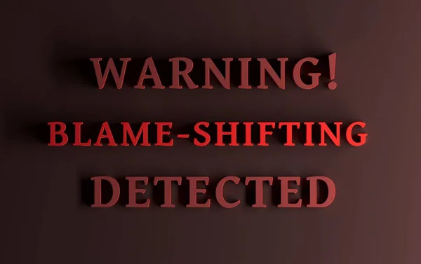 Сообщение Словами Warning Blame Shifting Detected Написанными Жирными Красными Буквами — стоковое фото