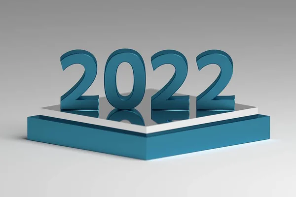 금강석 2022는 백미러에 빛나는 파란색으로 표시되어 — 스톡 사진