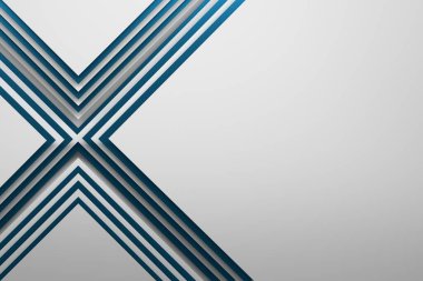 Geometrik beyaz arkaplan, beyaz zemin üzerine istiflenmiş katmanlar. Boş alanı kopyalayan resim. 3d illüstrasyon.