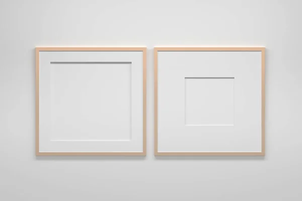 Mockup Template Two Large Square Frames Illustration — Stock Photo, Image