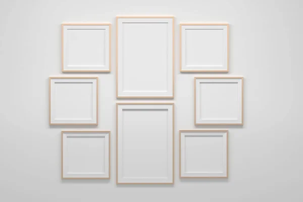 Mockup Template Many Two Vertical Frames Two Sets Three Square — Stock Photo, Image