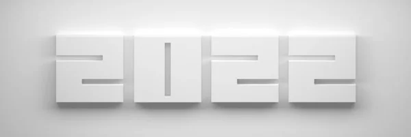 Ampio Banner Con Numeri Dell Anno 2022 Sfondo Bianco Illustrazione — Foto Stock