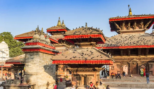 Tetti Del Tempio Nella Piazza Durbar Kathmandu Nepal — Foto Stock