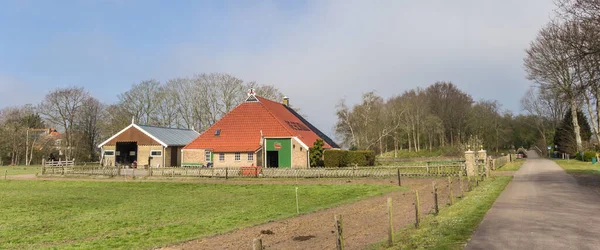 Panorama Une Ferme Hollandaise Traditionnelle Wildemerk Pays Bas — Photo