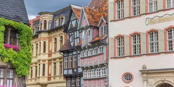 Panorama Historických Fasád Náměstí Quedlinburg Německo — Stock fotografie