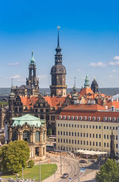 Vista Aérea Histórico Hausmannsturm Dresden Alemanha — Fotografia de Stock