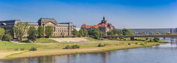 Panorama Government Buildings River Elbe Dresden Germany — Stock Photo, Image