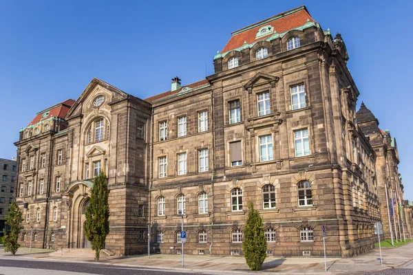 Dresden Almanya Daki Tarihi Staatskanzlei Binasının Yanında — Stok fotoğraf
