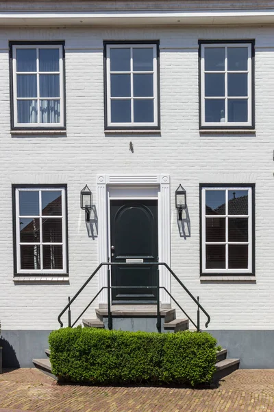 Fachada Una Histórica Casa Blanca Ootmarsum Países Bajos — Foto de Stock
