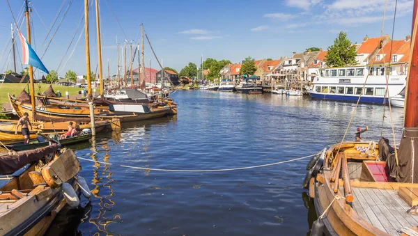 Bateaux Traditionnels Bois Dans Port Elburg Pays Bas — Photo