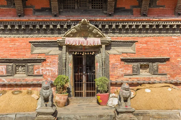 Wejście Kolorowego Domu Placu Durbar Patan Nepal — Zdjęcie stockowe