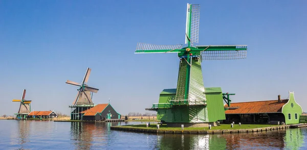 Panorama Historic Widmills Zaanse Schans Netherlands — Stock Photo, Image