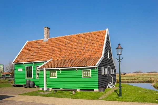 Casa Histórica Madera Verde Pueblo Zaanse Schans Los Países Bajos — Foto de Stock